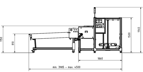 Technische Zeichnung - Seitenansicht Technische Zeichnung - Seitenansicht