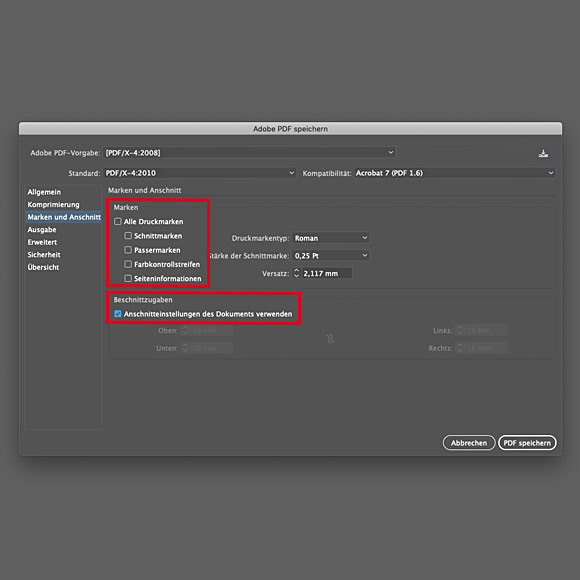 PDF Export aus Adobe Illustrator PDF Export aus Adobe Illustrator