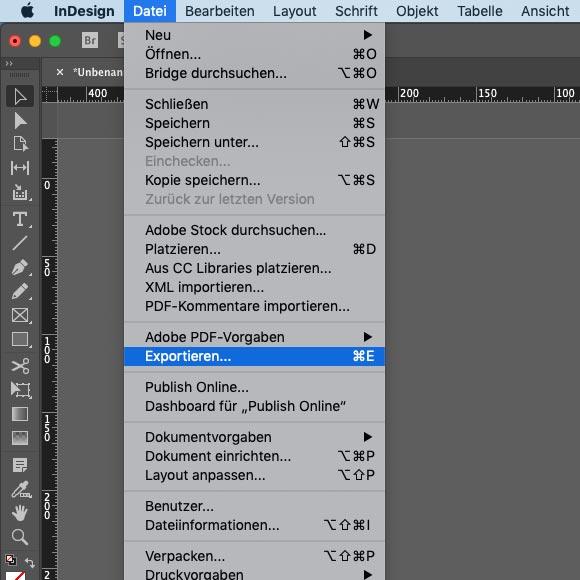 PDF Export aus Adobe InDesign PDF Export aus Adobe InDesign