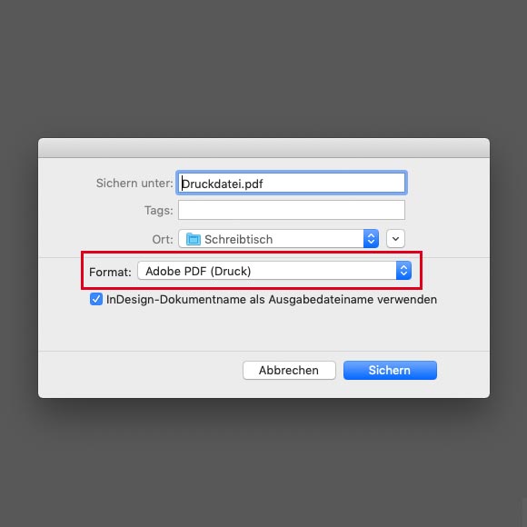 PDF Export aus Adobe InDesign PDF Export aus Adobe InDesign