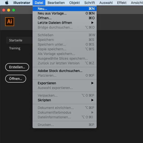 Anlage in Adobe Illustrator Anlage in Adobe Illustrator