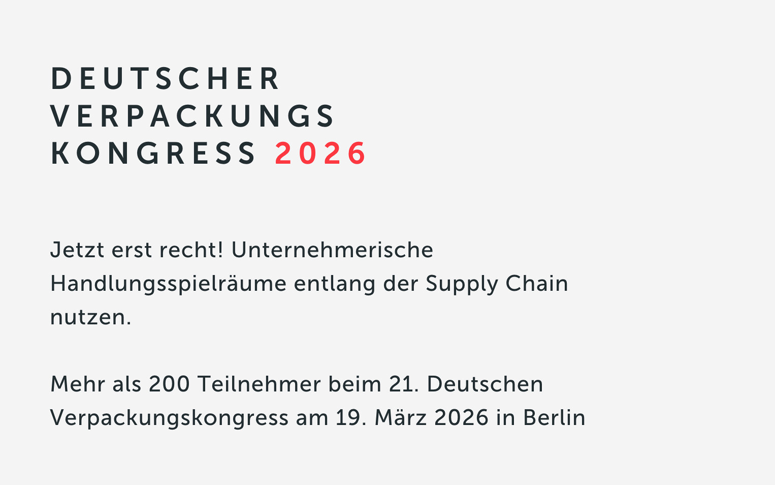 21. Deutscher Verpackungskongress